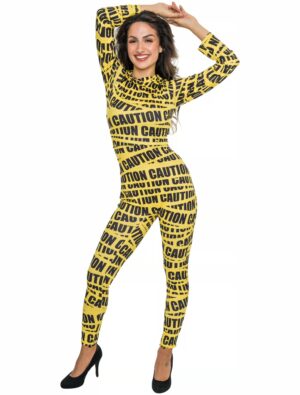 Catsuit Caution Damen schwarz/gelb XS