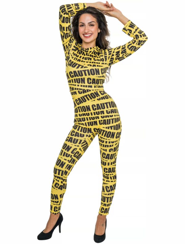 Catsuit Caution Damen schwarz/gelb XS