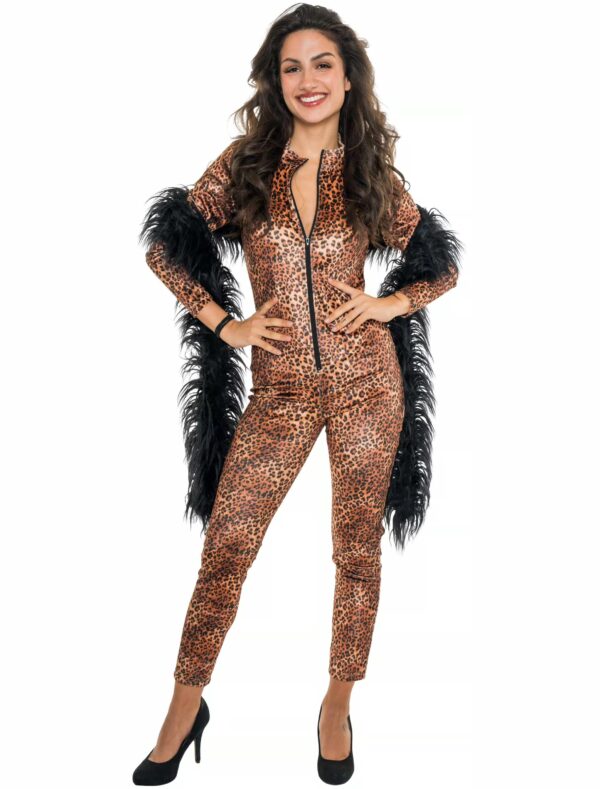 Catsuit Leopard Damen braun/schwarz XS