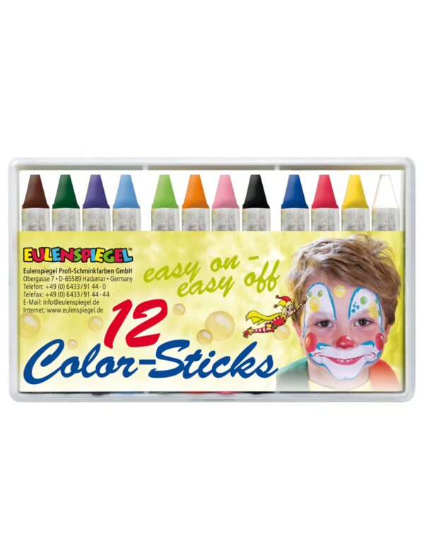 Color-Sticks 12er Schminke für Karneval & Fasching Farbe: bunt