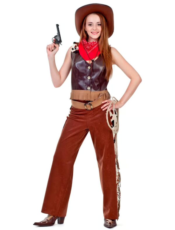Cowgirl 3 tlg. S Farbe: braun