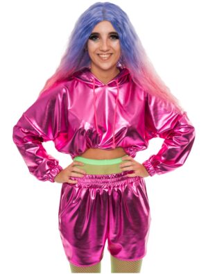 Cropped Hoodie metallic pink 2XS/XS