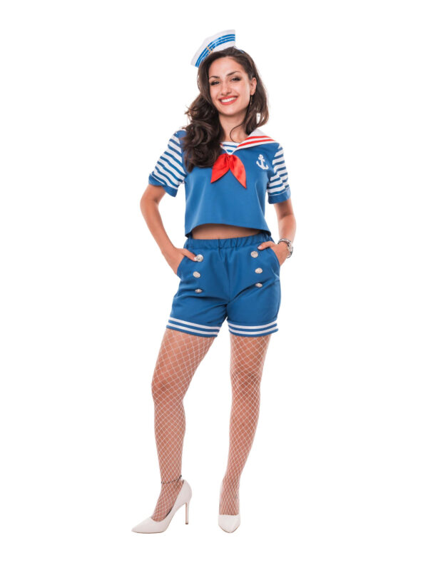 Cropped Top Matrosin blau/weiß XS