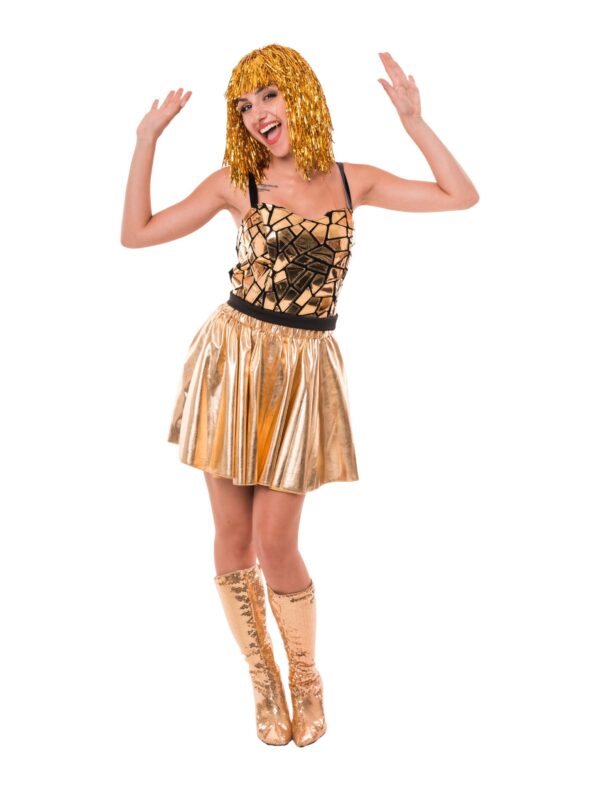 Cropped Top Spiegelmosaik Damen gold XXS/XS