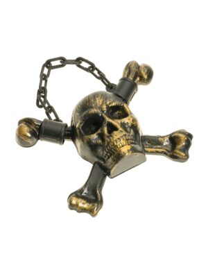Deko Totenkopf zum Aufhängen 27x8x22cm gold