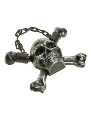 Deko Totenkopf zum Aufhängen 27x8x22cm silber
