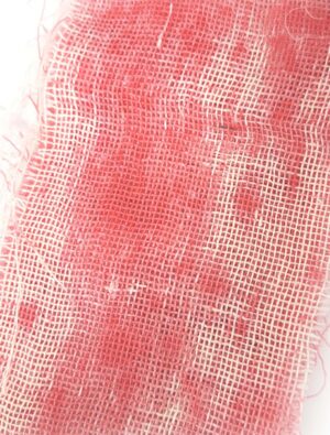 Dekoband blutig 10m beige/rot