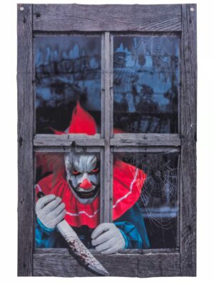 Dekotuch Clown im Fenster bunt Farbe: bunt