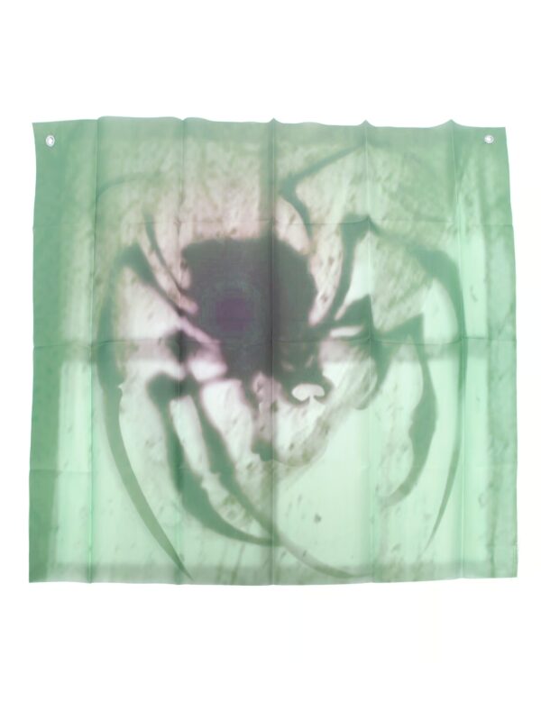 Dekotuch grün mit Spinne