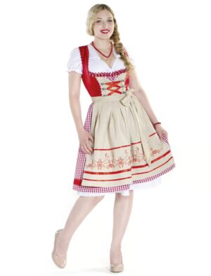 Dirndl Larissa 42 Farbe: rot/weiß