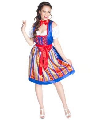 Dirndl Lola Damen blau/rot 38
