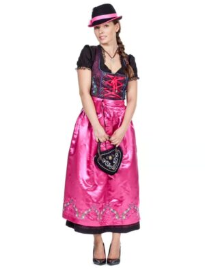 Dirndl lang pink/blau 36