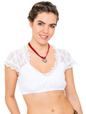 Dirndlbluse Astrid Einfarbig Damen weiß 42