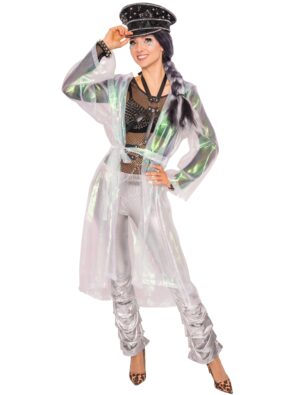 Festivalmantel transparent mehrfarbig one size