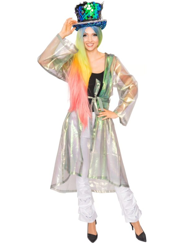 Festivalmantel transparent mehrfarbig one size