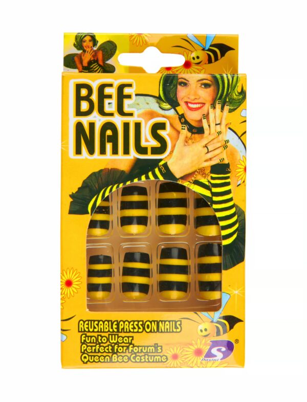 Fingernägel Biene Schminke für Karneval & Fasching Farbe: schwarz/gelb