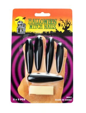 Fingernägel lang schwarz Schminke für Karneval & Fasching