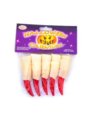 Fingerspitzen mit langen Nägeln rot Schminke für Karneval & Fasching