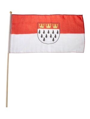 Flagge Köln Wappen am Stab 45 x 30cm Farbe: bunt