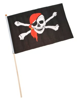 Flagge Pirat am Stab 45x30c cm Farbe: schwarz