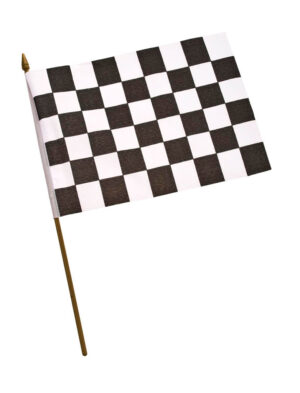 Flagge Racing am Stab 30x20cm Farbe: schwarz/weiß
