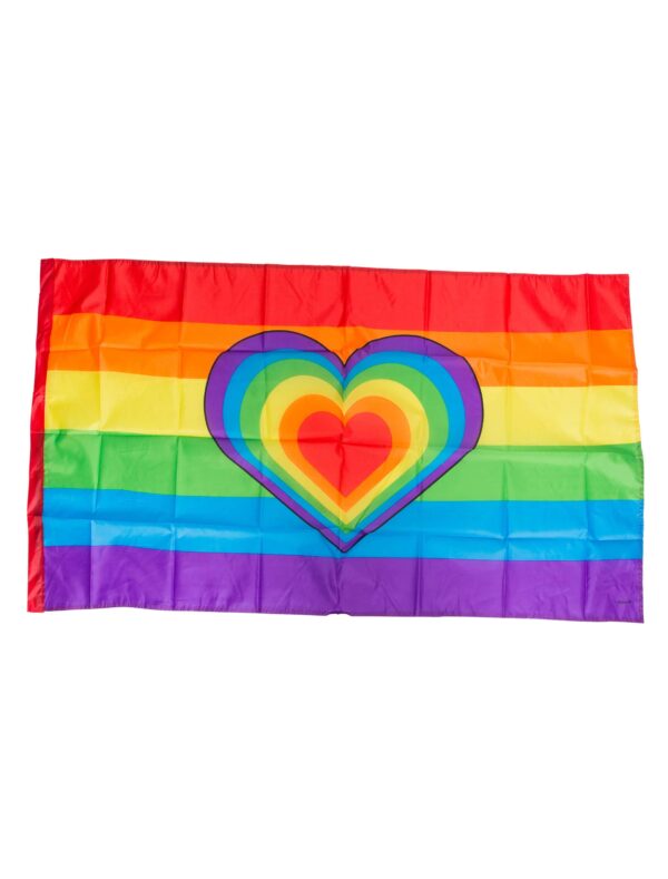 Flagge Regenbogen mit Herz 150x90cm Farbe: bunt