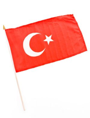 Flagge Türkei am Stab 30x45cm Farbe: bunt