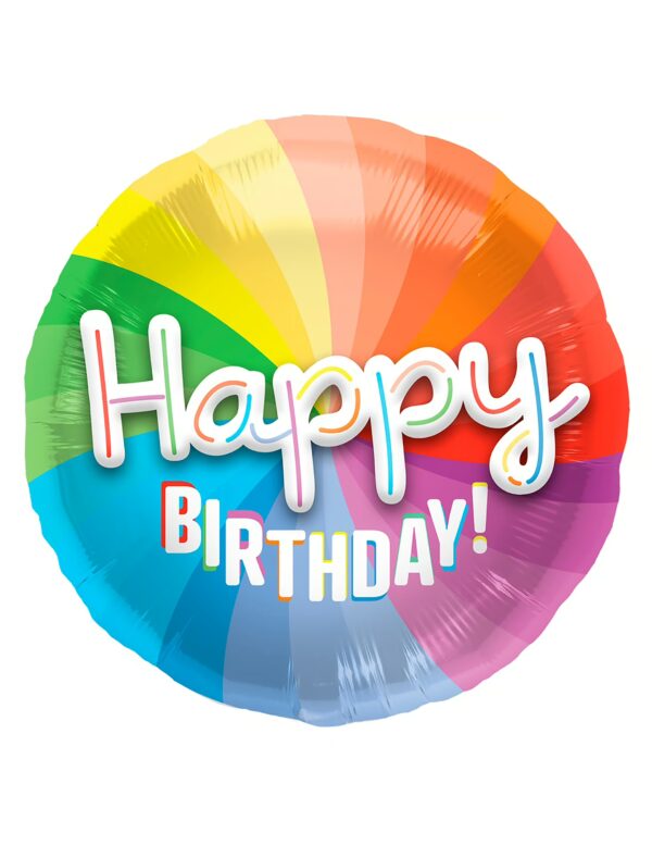 Folienballon 3D Happy birthday bunt Farbe: bunt