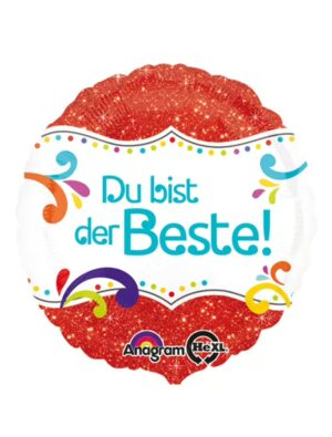 Folienballon Du bist der Beste 43cm S bunt Farbe: bunt