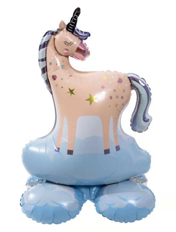 Folienballon Einhorn stehend 81cm hellblau