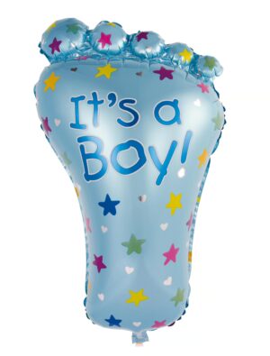 Folienballon Fußabdruck It´s a Boy S Farbe: blau