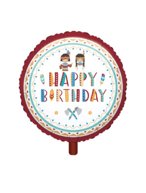 Folienballon Happy birthday Tepee & Tomahawk S Farbe: bunt