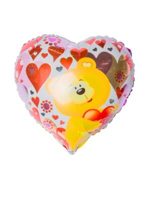 Folienballon Herz mit Bär S Farbe: bunt