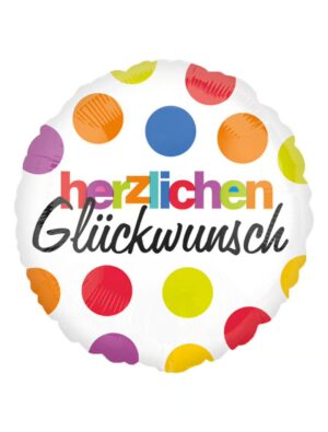 Folienballon Herzlichen Glückwunsch S Farbe: bunt