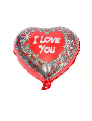 Folienballon I LOVE YOU S Farbe: rot/silber