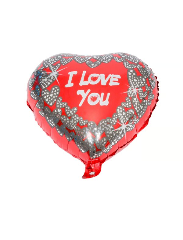 Folienballon I LOVE YOU S Farbe: rot/silber