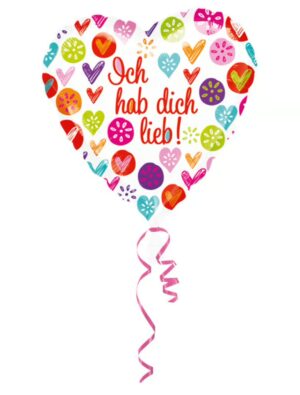 Folienballon Ich hab dich lieb S Farbe: bunt