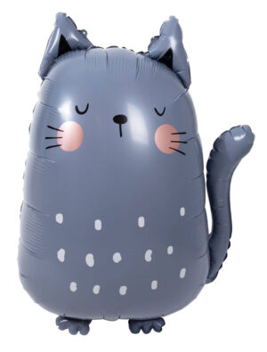 Folienballon Katze L 49x69cm grau