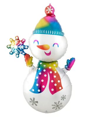 Folienballon Schneemann bunt Farbe: bunt