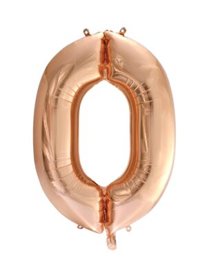 Folienballon Zahl 0 L Rosegold