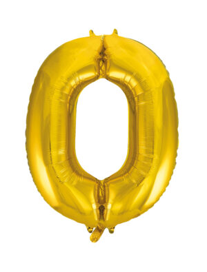 Folienballon Zahl 0 L gold