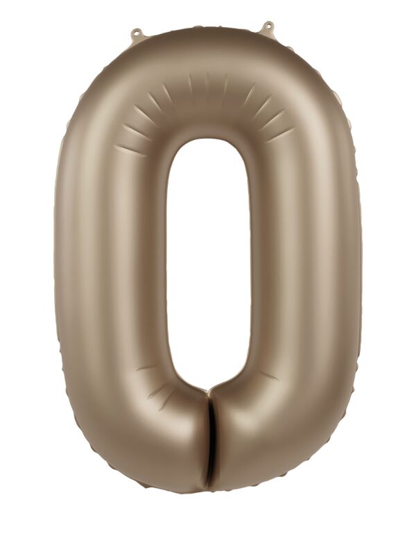Folienballon Zahl 0 L matt gold