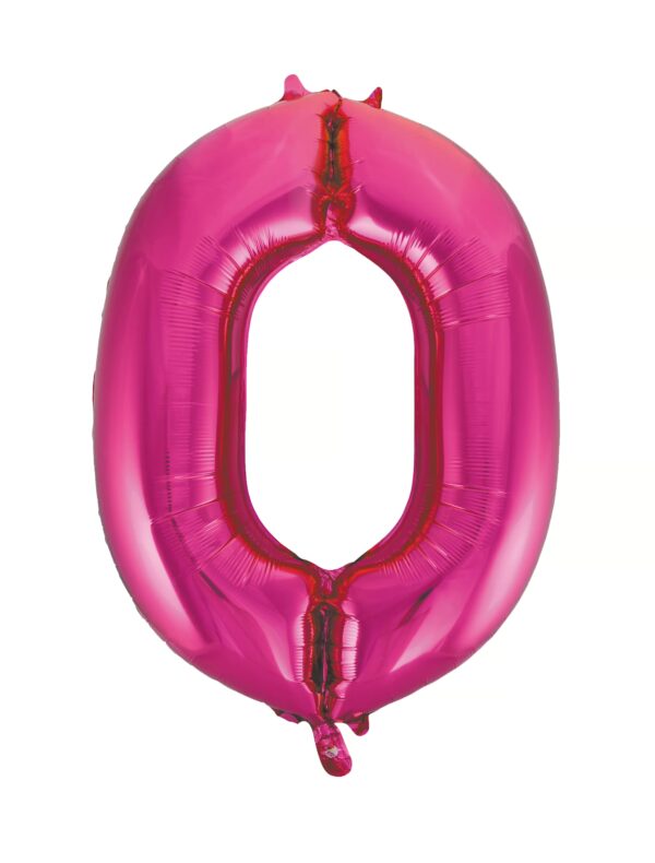 Folienballon Zahl 0 L pink