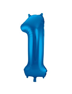 Folienballon Zahl 1 L blau