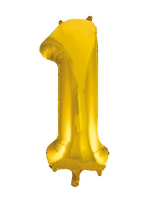 Folienballon Zahl 1 L gold