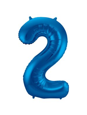 Folienballon Zahl 2 L blau