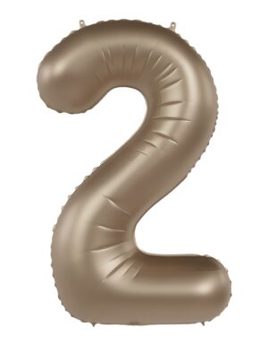 Folienballon Zahl 2 L matt gold
