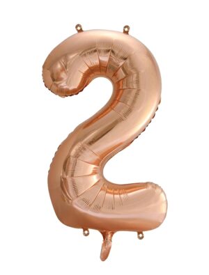 Folienballon Zahl 2 L rosegold