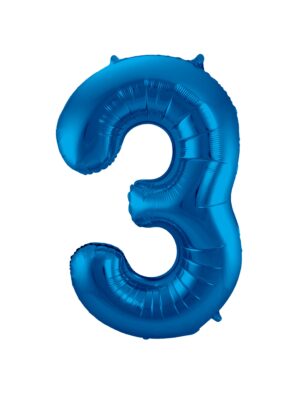 Folienballon Zahl 3 L blau