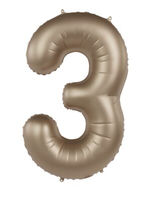 Folienballon Zahl 3 L matt gold